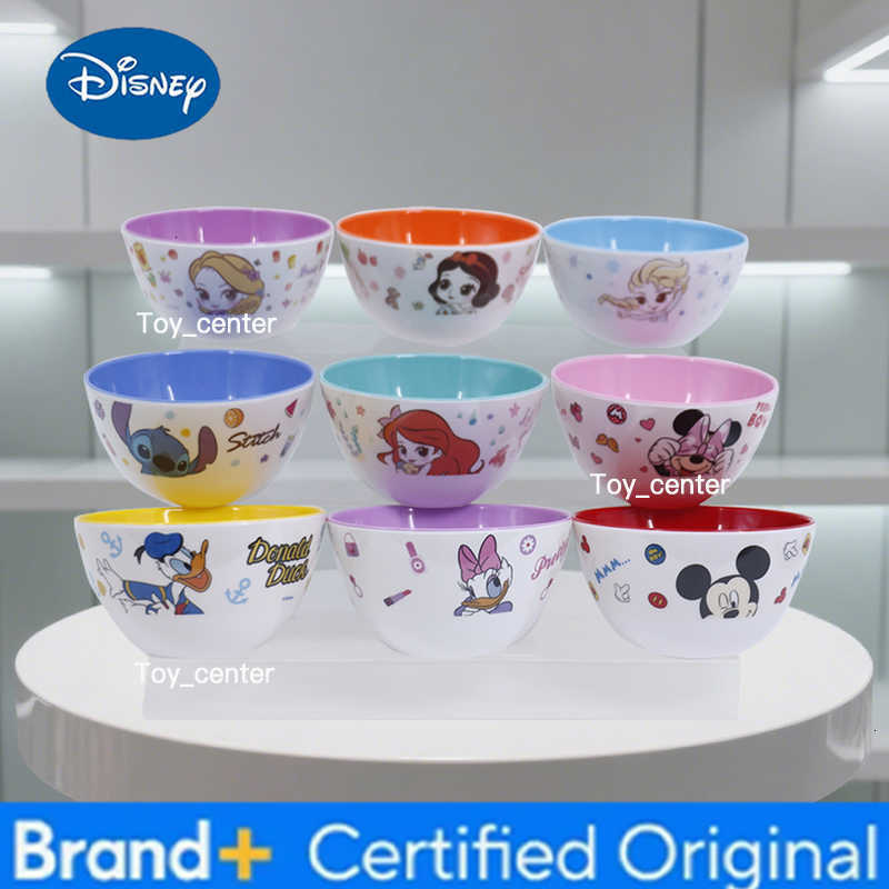 Disney 1pc Classic Cartoon Round two color bowl Family Dinner Christmas Birthday party Melamine anti-fall exquisite bowl H260302
