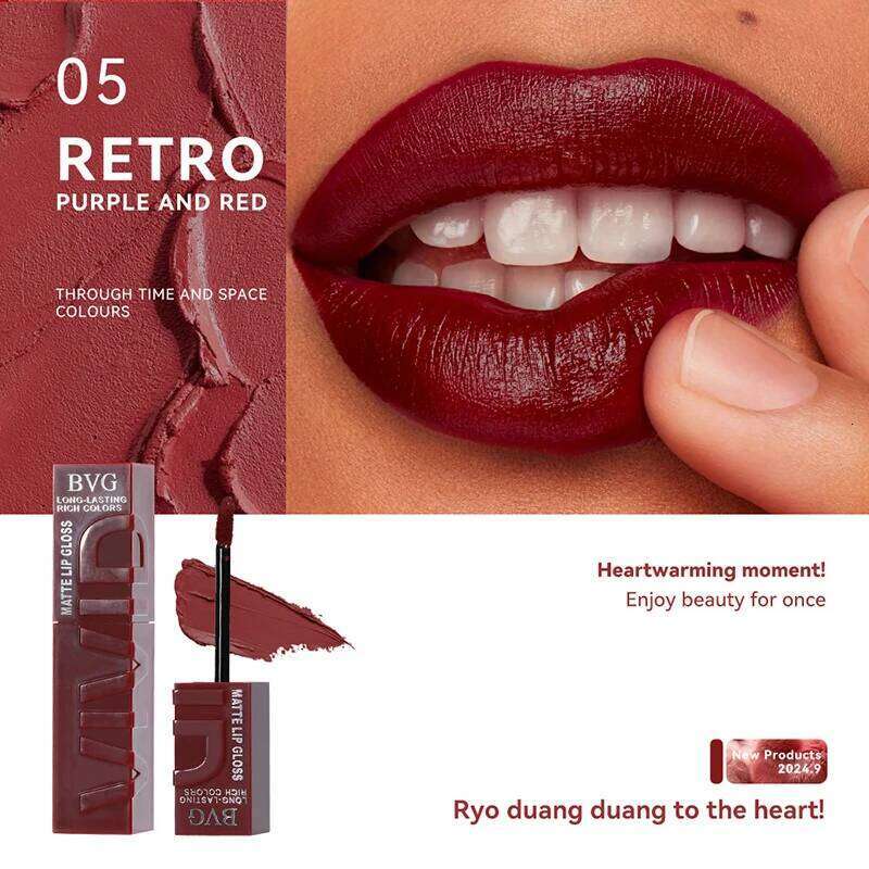 Multi-color matte lasting lip gloss non-greasy non-fading high-end warm colors rich makeup liquid lipstick Makeup New H260302
