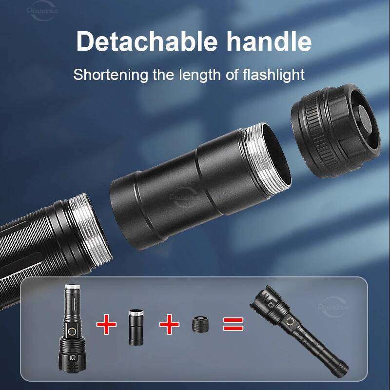 High Power Rechargeable LED Flashlight 4-Core XHP360 Detachable Portable Lantern 3 Lighting Modes Tactical Flashlights Camping Z260301