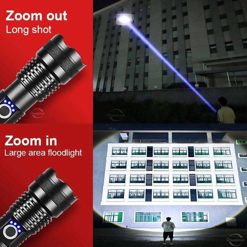 65000000LM Most Powerful LED Flashlights Long Shot 5000M Torch Light Rechargeble Portable Lamp Zoom Outdoor Camping Lantern Z260301
