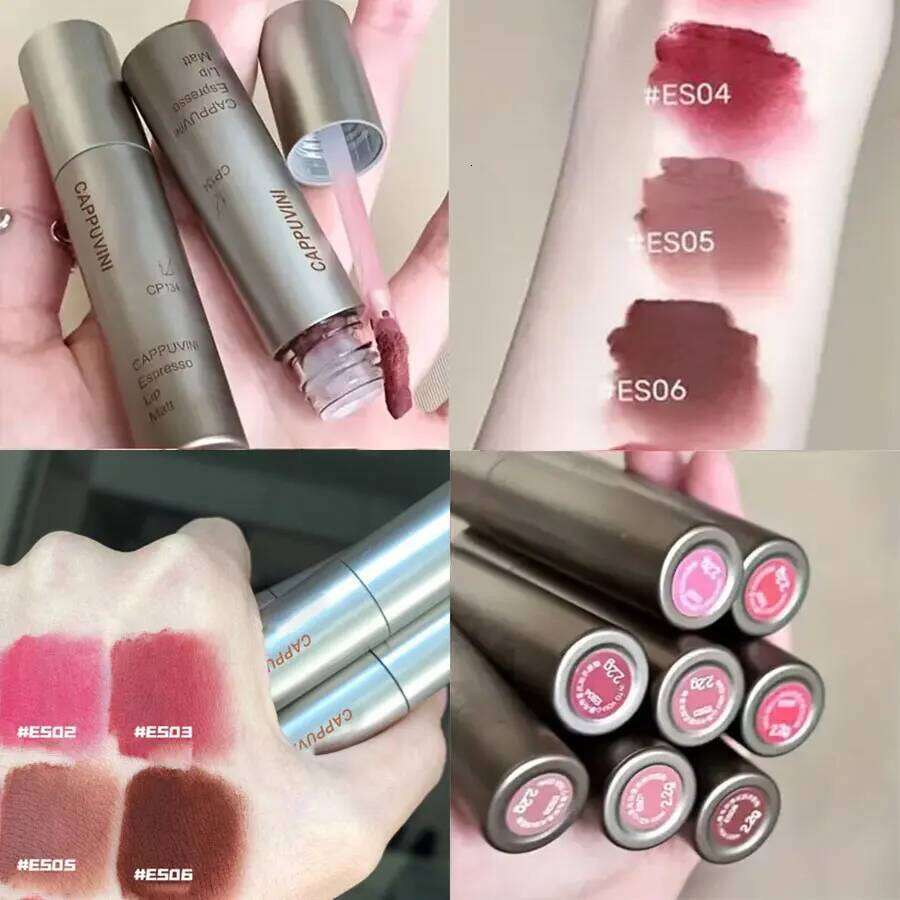 lipstick nude brown waterproof lip gloss long lasting Light Coffee Brown Lip Lacquer Matte Cinnamon Milk Tea Nud H260302