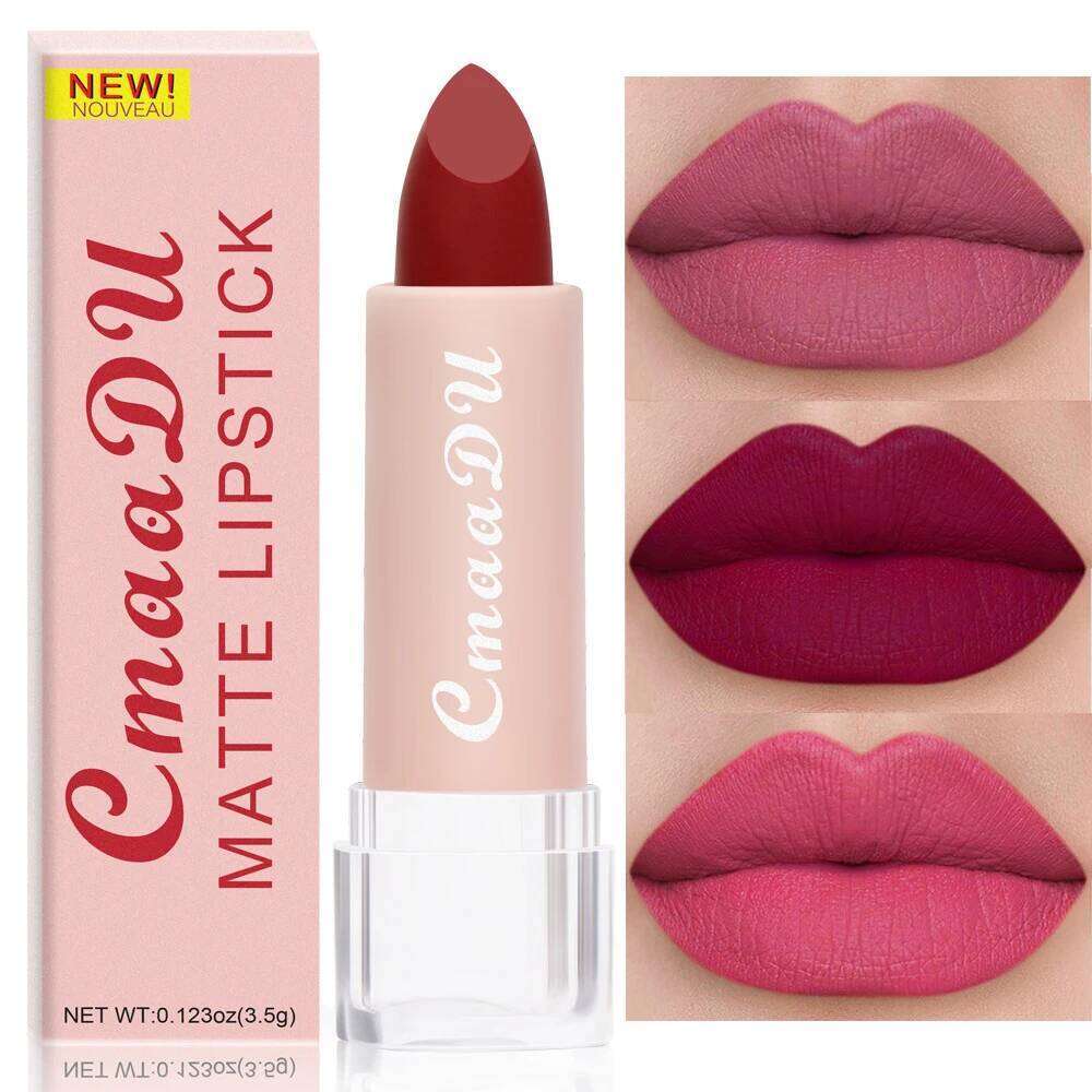 15 Colors Matte Lipsticks Waterproof Long Lasting Sexy Red Stick Makeup Brown Velvet Pigments Lip Tint Profissional Cosmetic H260302
