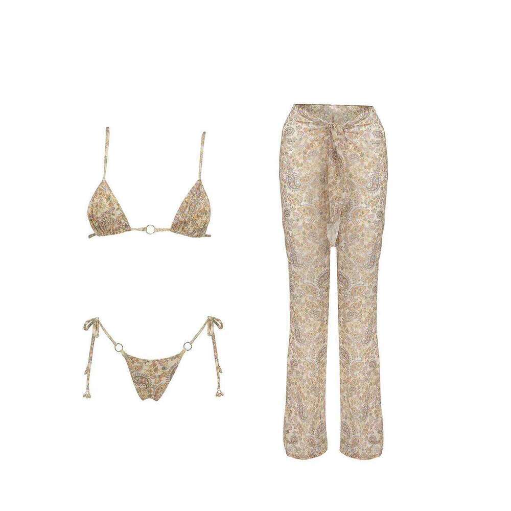 3 Pieces Women Swimsuit 2024 Female Swimwear Push Up Beachwear Swimming Bathing Suit Pants Micro Bikini Set Biquini Z260301