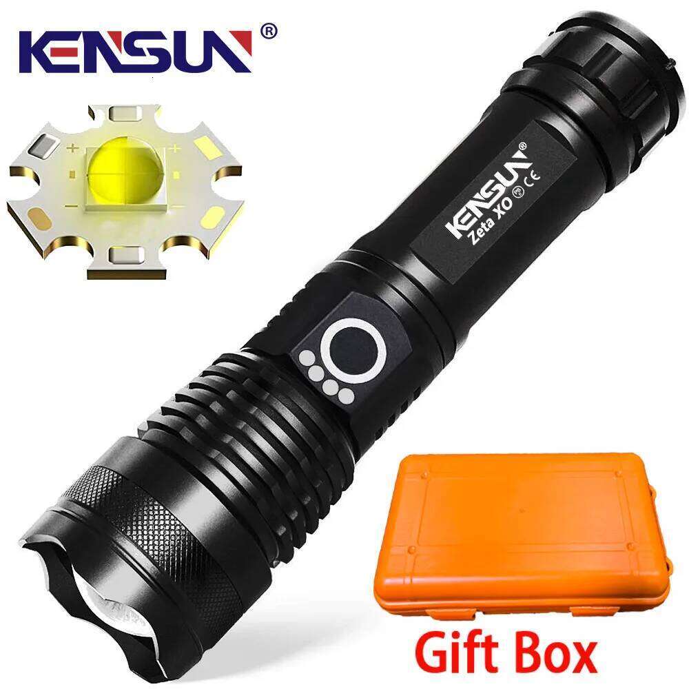 High Power Long-range Lantern Super Bright LED Flashlight USB Rechargeable Tactical Torch With Sidelight Lamp Waterproof Outdoor Z260301