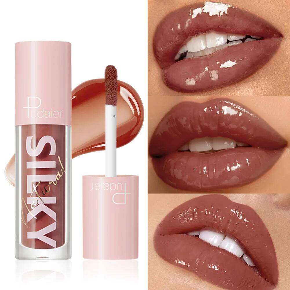 Silky Lip Gloss - Waterproof, Long-Lasting Moisturizing Liquid Lipstick with Mirror Finish, Non-Sticky, Full Shine, Fade-Resista H260302