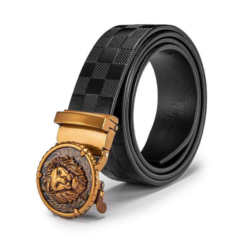 Men's genuine leather Country Western y2k Straps Fashion Designer Lined up brand Cowboy Harness Vintage Wide belt Brown S260228