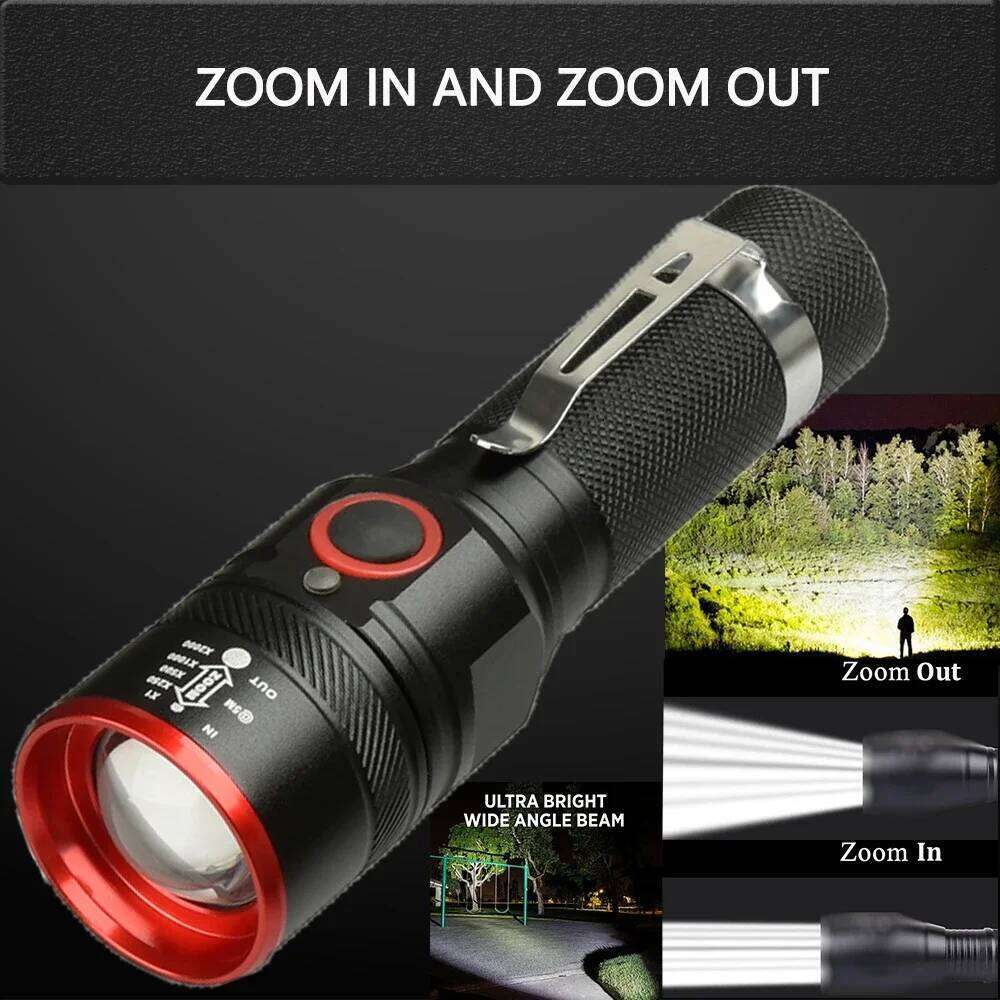 5200LM Rechargeable Waterproof Zoomable 3 - modes T Led Flashlight 18650 with USB cable Suitable for Camping z40 Z260301