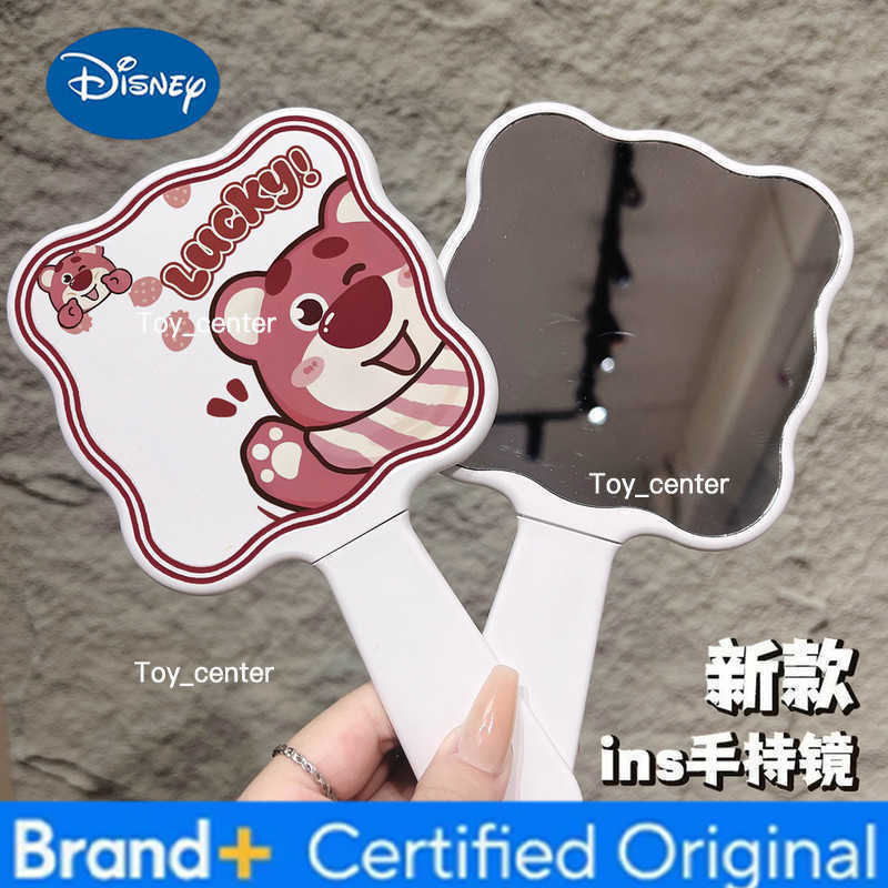 Disney Lotso Handle Mirror New Cute Portable Makeup Mirror Touch-up Mirror Comb Body Mirror Handheld Dormitory Makeup Gifts H260302