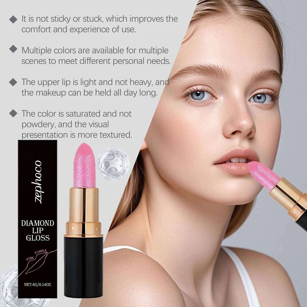 3Colors Glitter Waterproof Long Lasting Diamond Pearlescent Metallic Lipstick Black Lipgloss Women Lips Makeup Cosmetic H260302