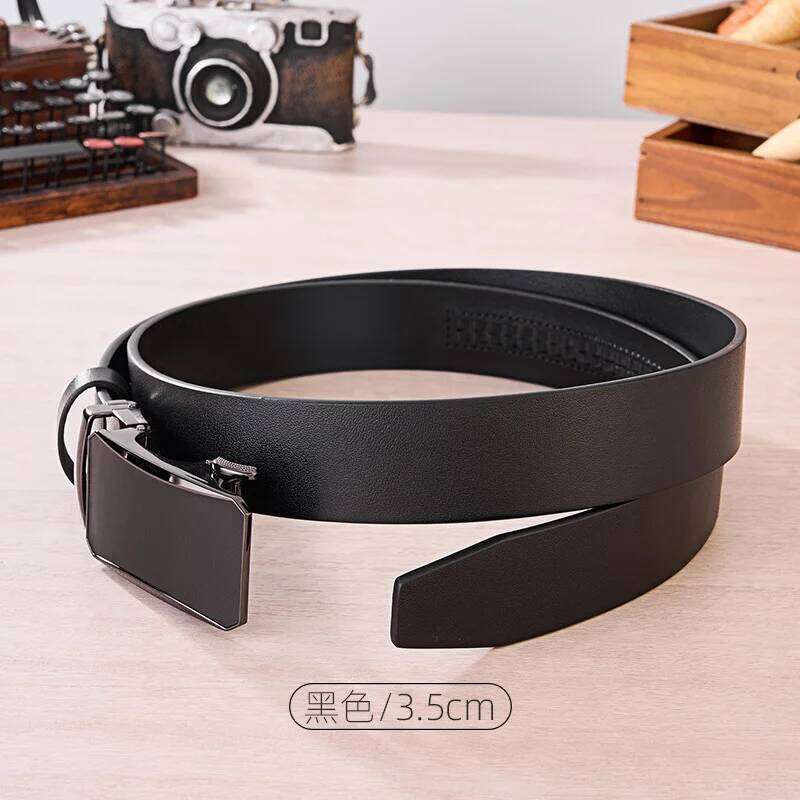Men's trousers Pants Vintage Cowhide leather luxury Designer Stomach Harness Natural Automatic belt man Fashion Straps S260228
