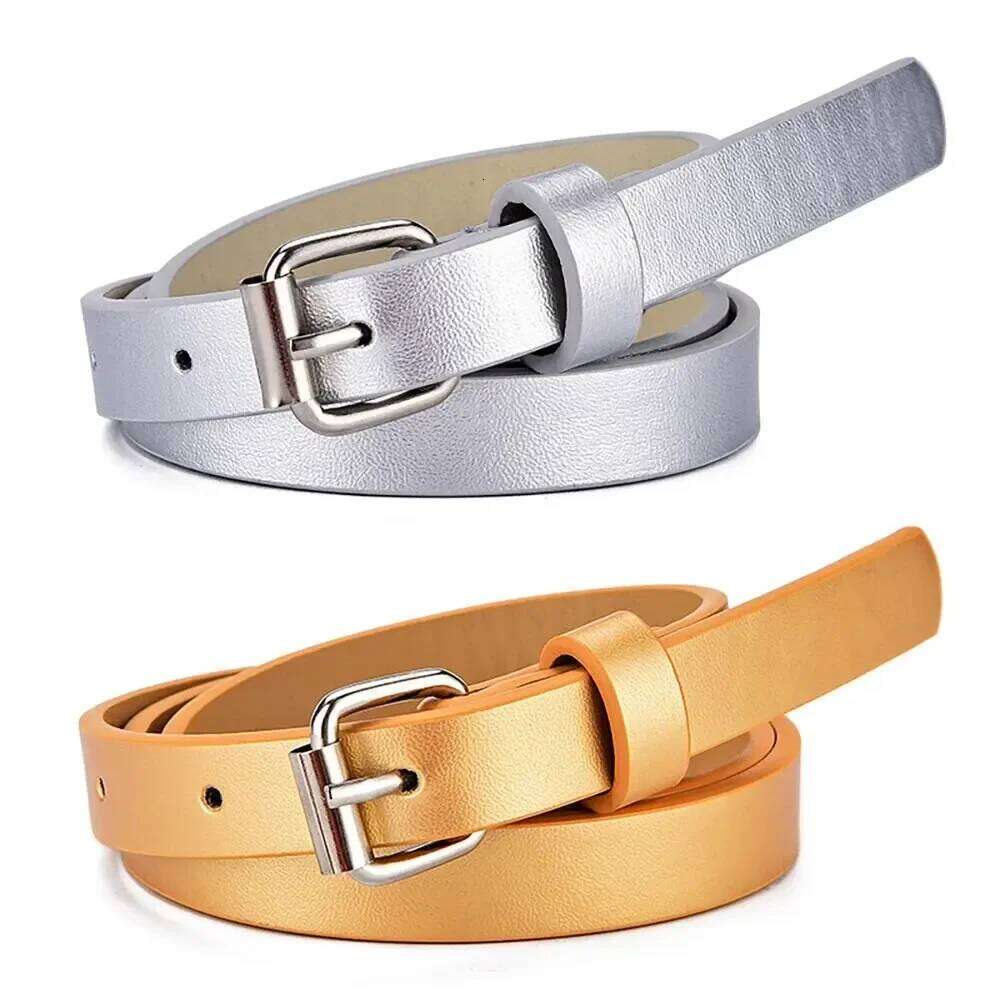 1pc New Children's Fashion Glitter Thin Casual Trend Youth Primary School Boys and Girls' Belts Jeans Short Belt S260228
