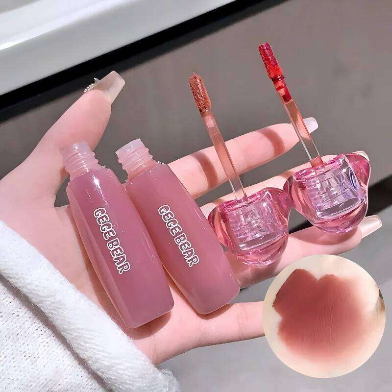Gege Bear Matte Velvet Cute Pink Mud Cream Lip Clay Long-lasting Color Non-drying Lipstick H260302
