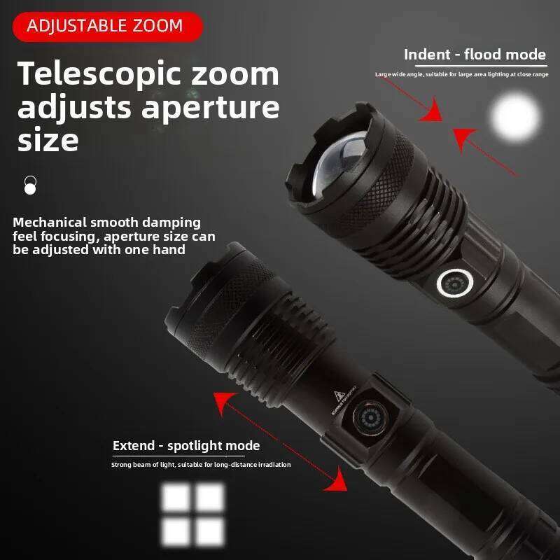 Patrol Spotlight Long-range Strong Flashlight, Portable, Rechargeable, Small, Extendable, Broad-beam, White Light Z260301