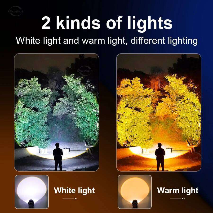 870000000LM Most Powerful LED Flashlights Dual Source Rechargeable Torch Yellow And White Light For Hunting Camping Z260301