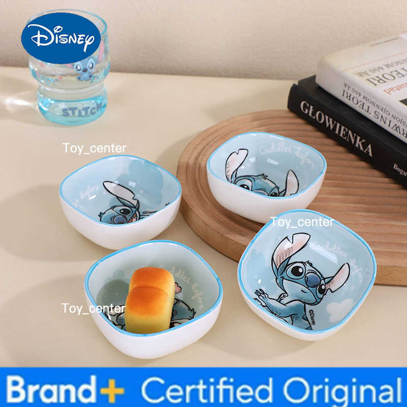 Disney Anime Lilo Stitch Sifang Ceramic Snacks Dipping Rice Bowl Set Ceramic Bowl H260302