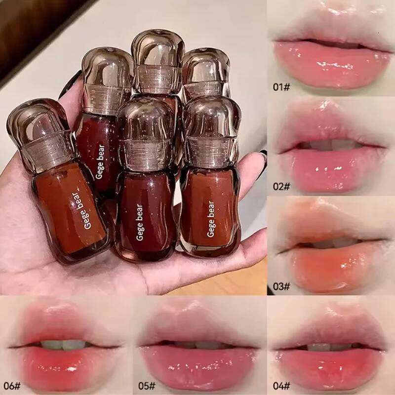 Gege Bear Crystal Balm Moisturizing Gloss Oil Jelly Lipgloss Long Lasting Liquid Lipstick Hydrating Tinted Lip Makeup H260302