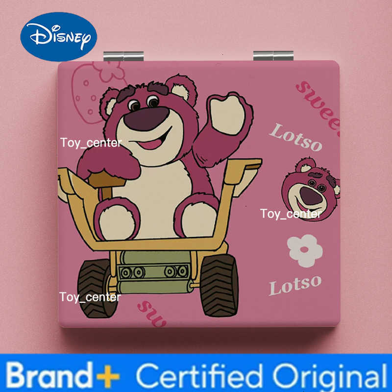 Disney Cartoon Lotso Mirror Portable Small Mirror Kawaii Anime Portable Folding Mirrors Double-Sided Pattern Makeup Girl Gifts H260302