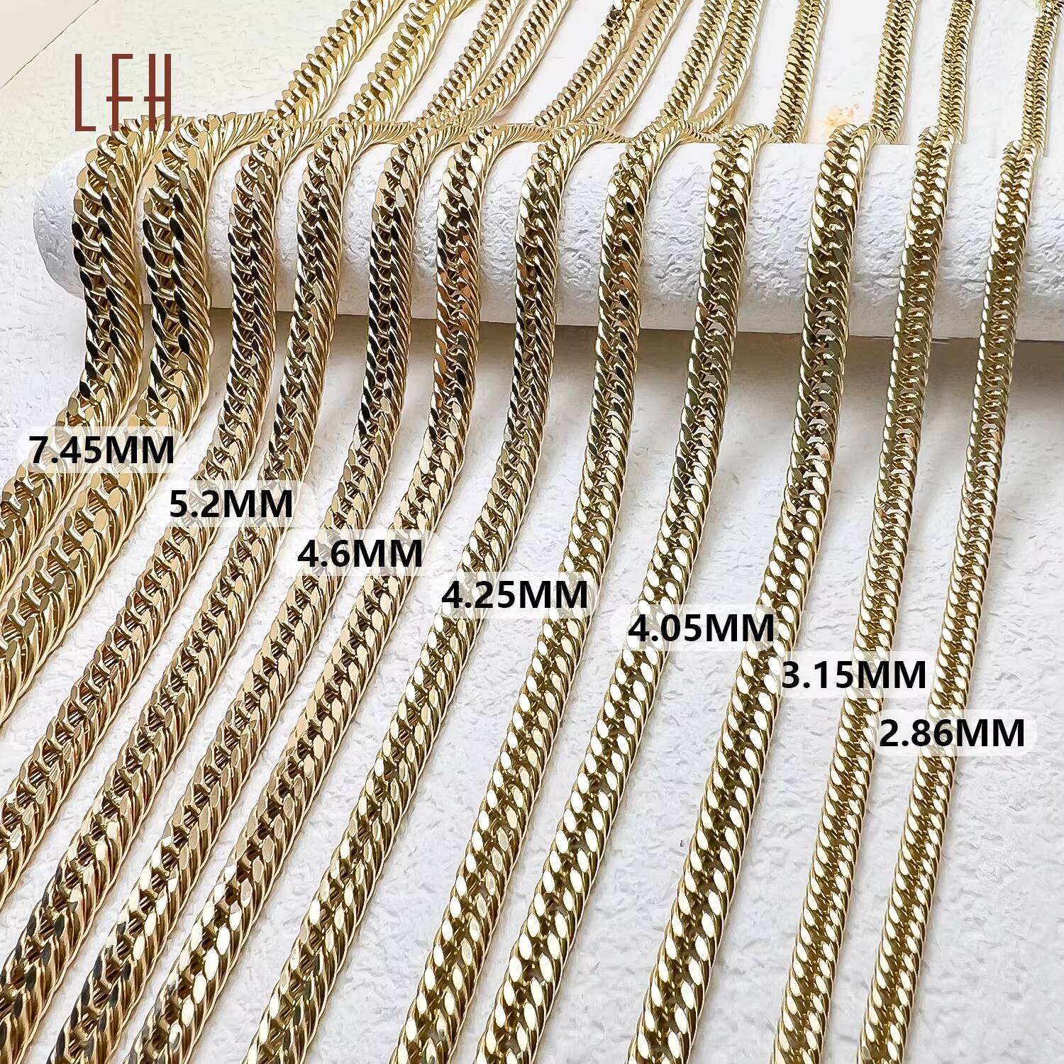 Custom 18k Real Gold Chain Jewelry Cuban Chain Necklace Au750 Solid Gold Necklace 18k Real Japan Gold Necklace - view 6