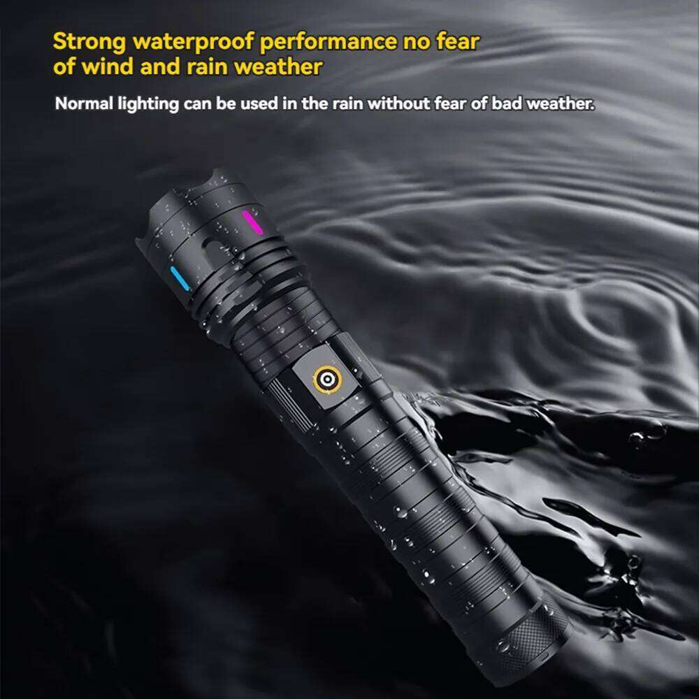 Ultra Bright White Laser LED Flashlight Rechargeable Long Range Zoomable Tactical Handheld Light Outdoor Camping Lantern Z260301
