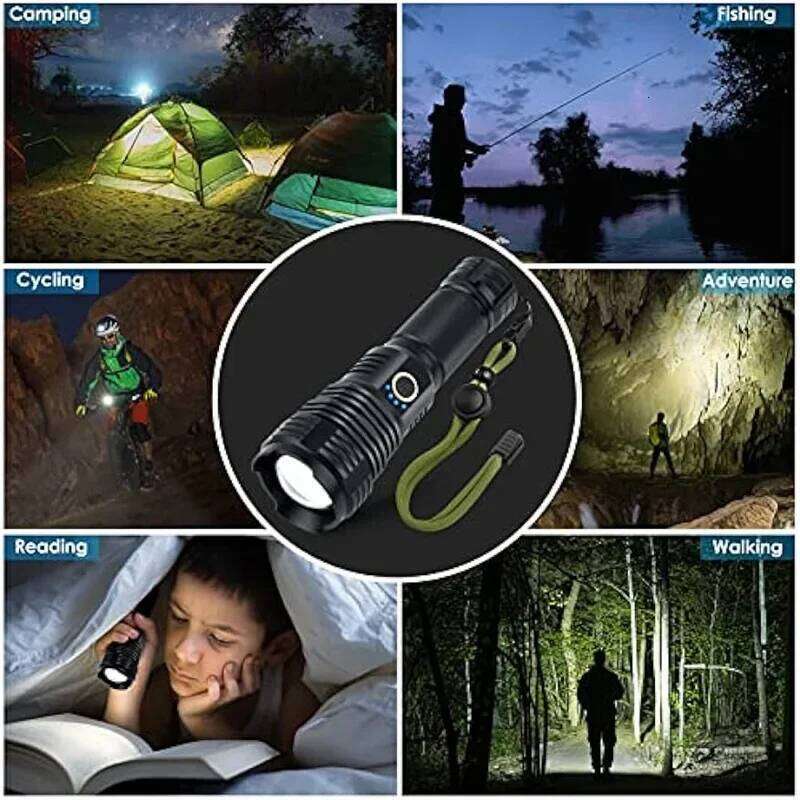 9000000LM High Power LED Flashlight Super Bright USB Rechargeable Lantern Ultra Powerful Tactical Torch Strong Camping Work Lamp Z260301