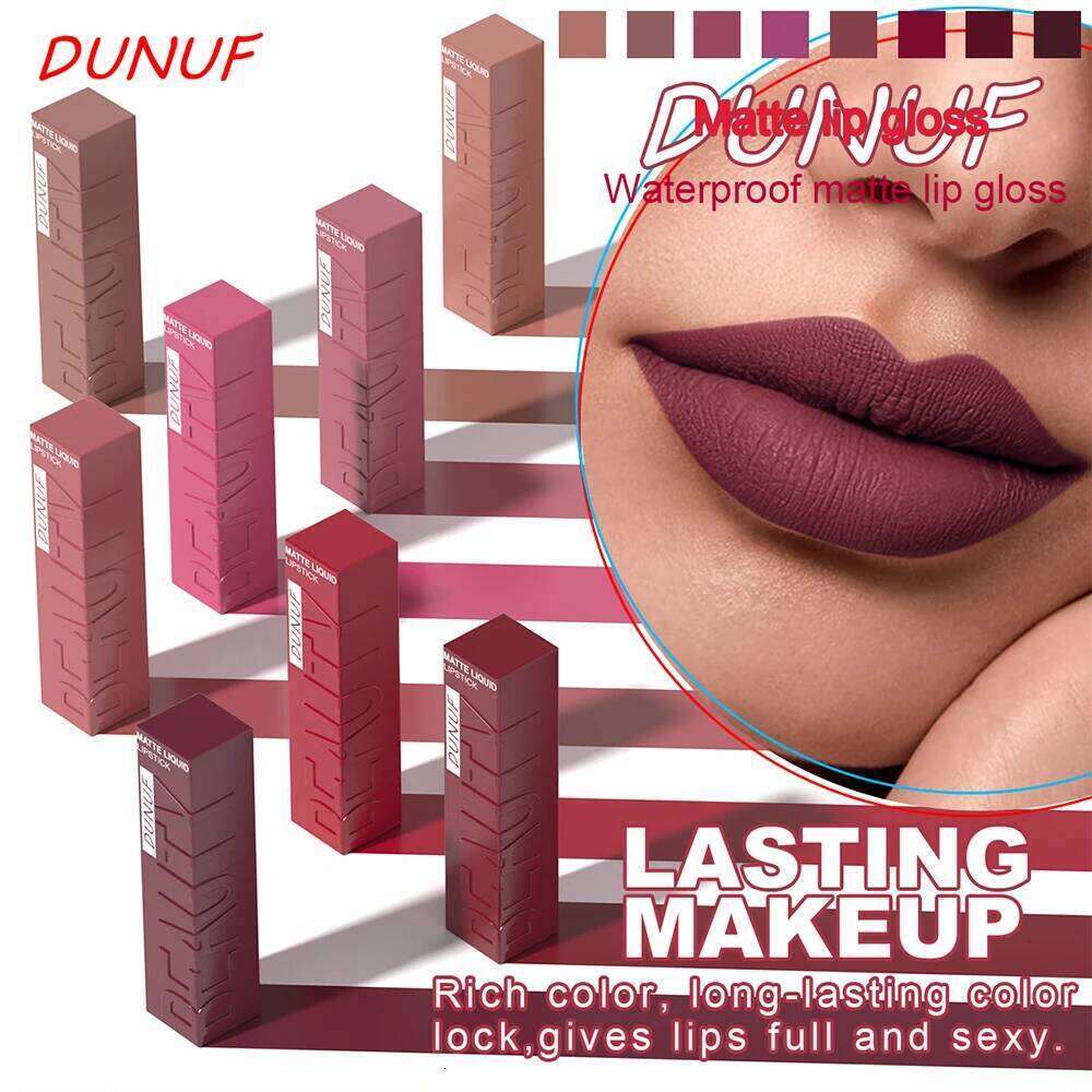 Lip Gloss Set, Lipstick Waterproof Matte Non-sticky Non-transfer Long-Lasting, Rose, Mauve, Deep Red, Nude, Y2K Makeup Christmas H260302