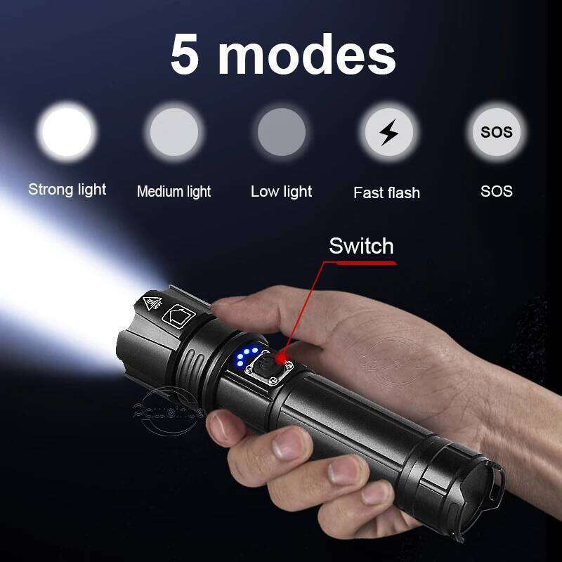 High Lumen Ultra Powerful Torch 600W LED Flashlight Army Tactical Flashlights Long Range Light Outdoor Fishing Camping Lamp Z260301