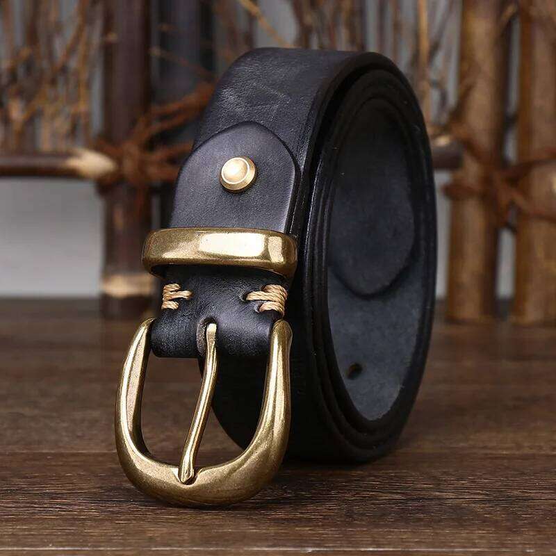 3.3CM Leather Needle Buckle Retro To Do Old Korean Version of All Matching Men's and Women's Denim Belt Lovers Luxury S260228