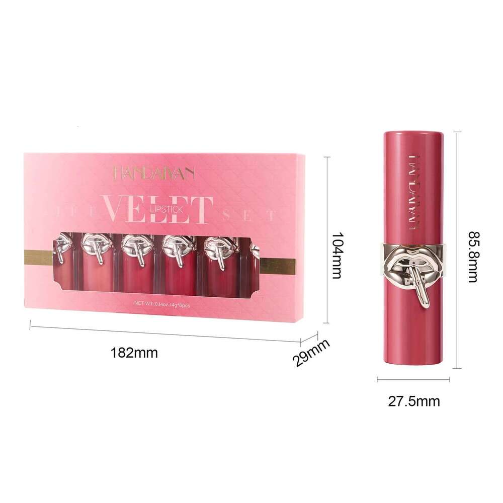Velvet Lipstick Set Waterproof High Pigment Matte Moisturizing Non Fade Long Lasting Nude Red Lip Gloss Sexy Beauty Cosmetic H260302
