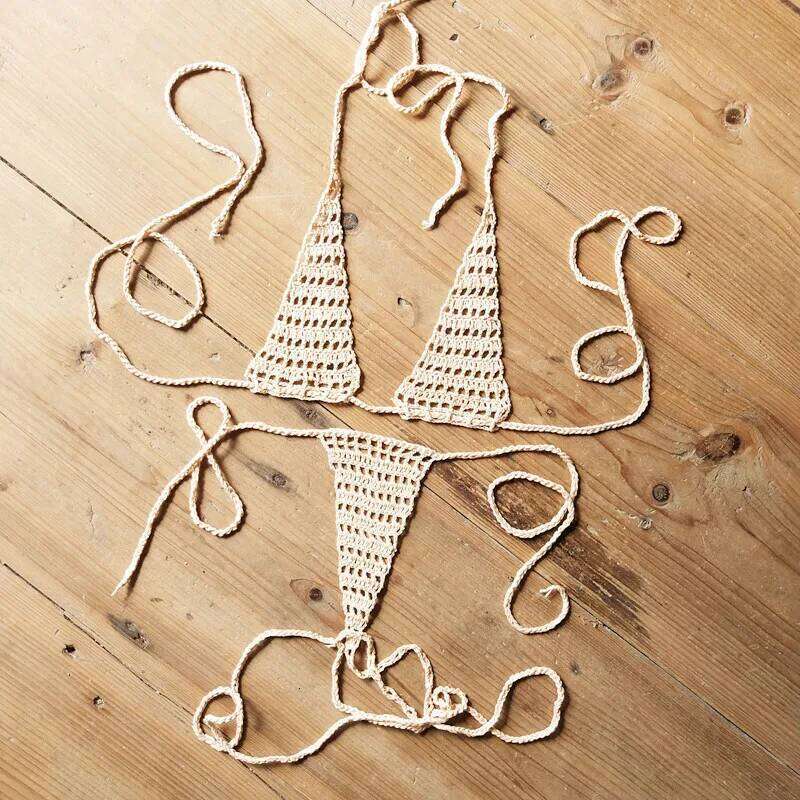 13 Color Handmade Crochet Micro Bikini BeachSwimwear Sexy Lingerie Sets Sunbathing Z260301