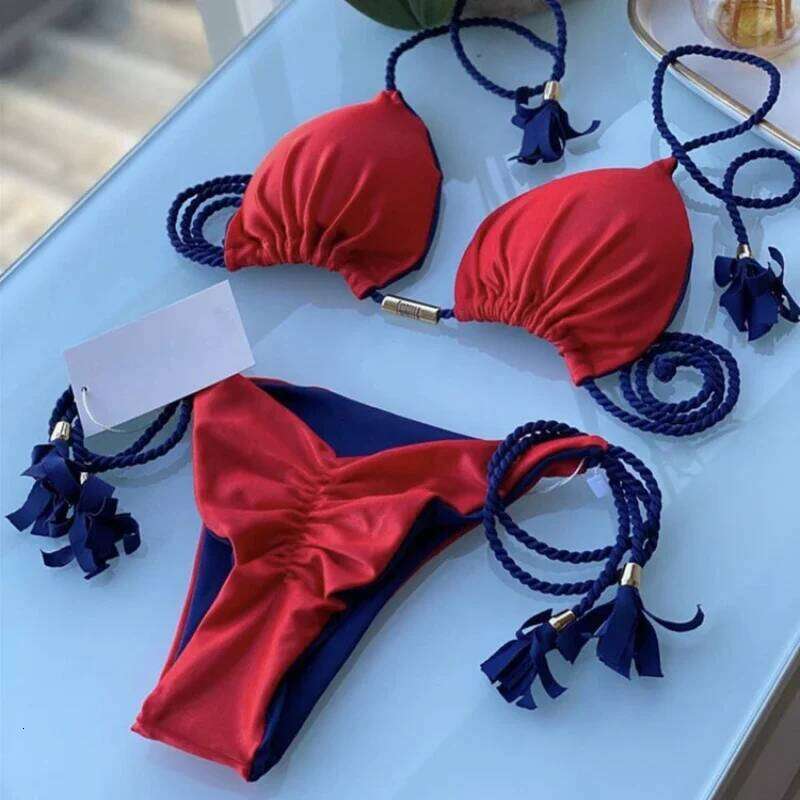 Swimsuit Women Bikinis Sexy Drawstring Beachwear Leopard Two-pieces Swimwear Bathing Suit Lace Up Bikini Set Biquinis Z260301