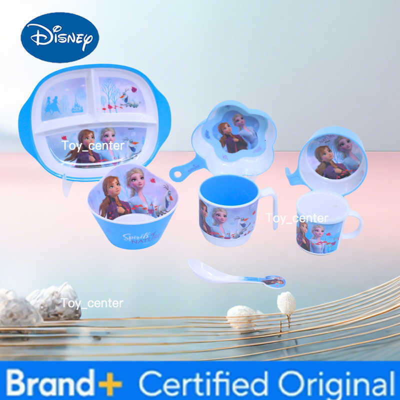 Disney 1pc Cartoon Anna and Elsa and Olaf Frozen melamine tableware plate bowl cup Spoon family dinner party tableware H260302