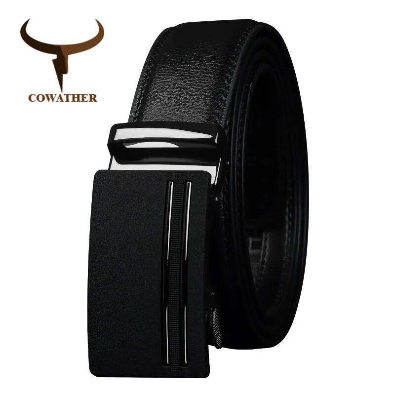 COWATHER New Arrival Alloy Cow Genuine Leather Belt Cowhide Strap Automatic Buckle Waistband For Men CZ146 S260228