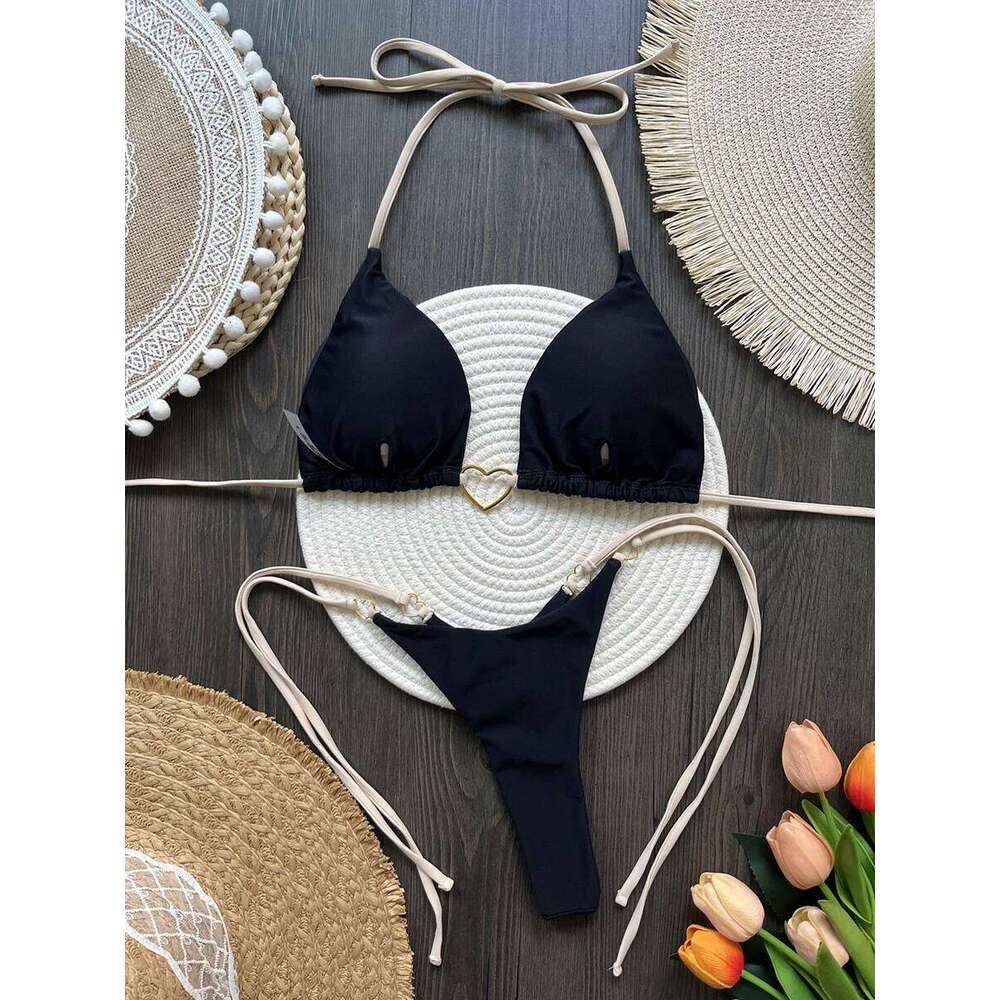 2025 New Sexy Micro Thong Bikini Set Swimsuit Female Swimwear Women Solid Mini Strappy Beachwear Bathing Suits Brazilian biquini Z260301