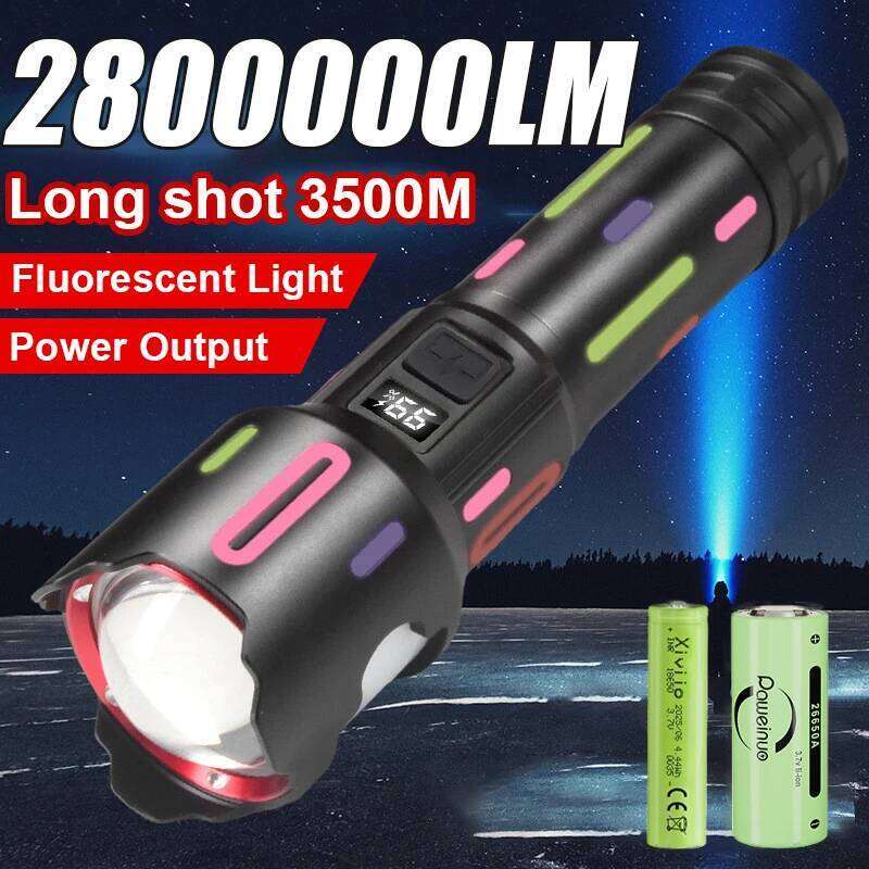 2800000LM Super Bright Flashlight Rechargeable LED Torch Dimmable Camping Lamp Tactical Flashlights For Outdoor FIshing Hunting Z260301