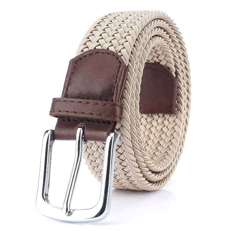 Blue Waist Canvas Braided Elastic Woven Metal Stretch For Men New High Quality Fashion Belt Hot Meta S260228