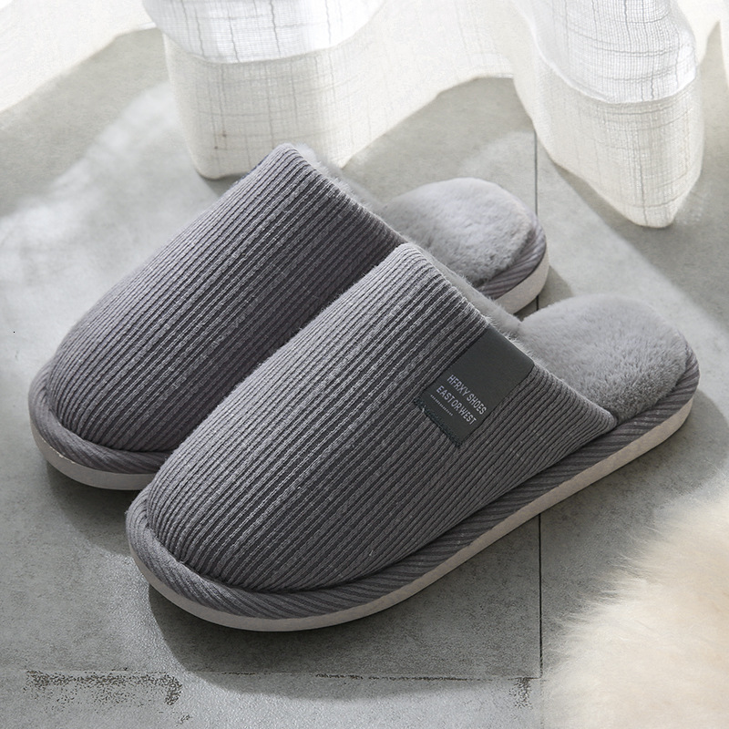 Winter Warm Slippers Men House Non Slip Soft Shoes Comfortable Flat Heel Home Indoor Bedroom Plush Slippers Bedroom Female shoes 251021