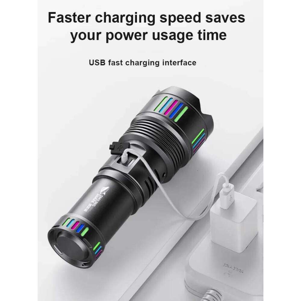 Outdoor waterproof strong white laser high power zoom rechargeable flashlight Z260301