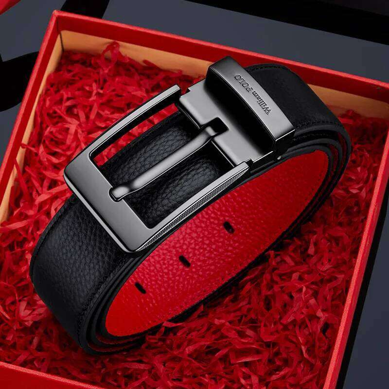 Genuine leather men's fashionable needle buckle belt, versatile and personalized belt S260228