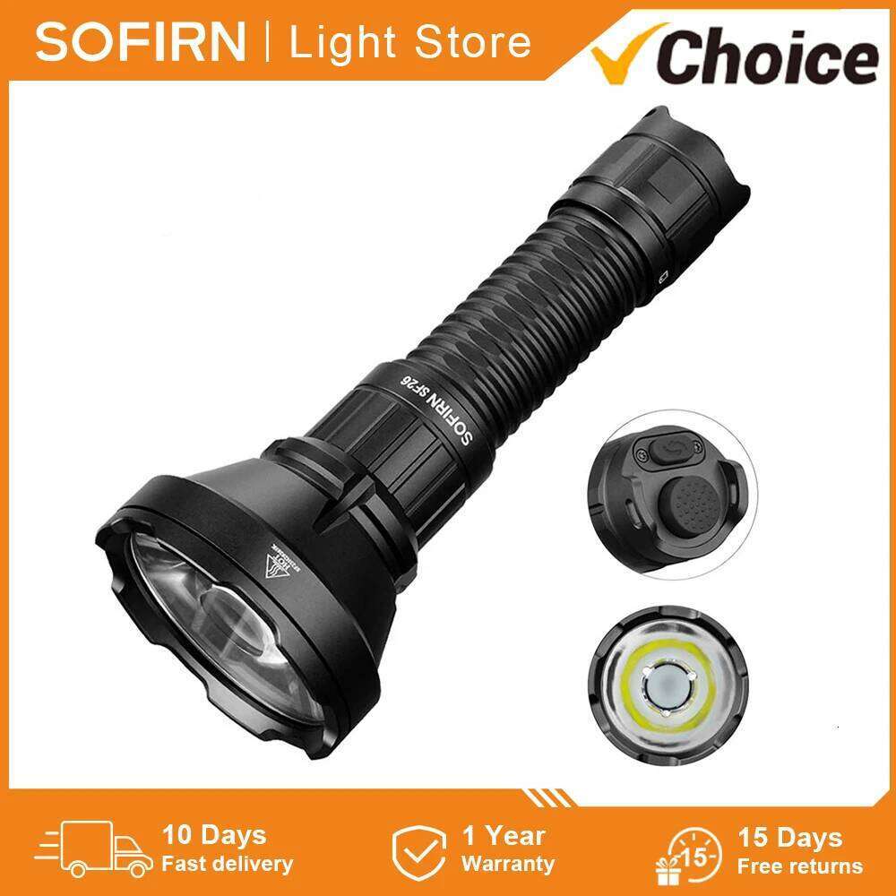Sofirn SF26 21700 Tactical Flashlight 2000lm 964m Long-Range USB C Rechargeable Torch with Double Tail Switch IPX-8 Z260301