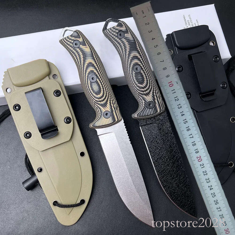 H2501 ESEE-5 Survival Straight Knife 1095 High Carbon Steel Stone Wash Drop Point Full Tang G10 Handle Outdoor Fixed Blade Knives with Kydex
