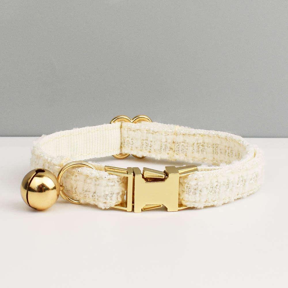 Pet Dog Collar Dog Clothes Luxury Tweed Pet Collar with Bell Adjustable Safety Buckle Multi Color Cat Dog Collar Wholesale