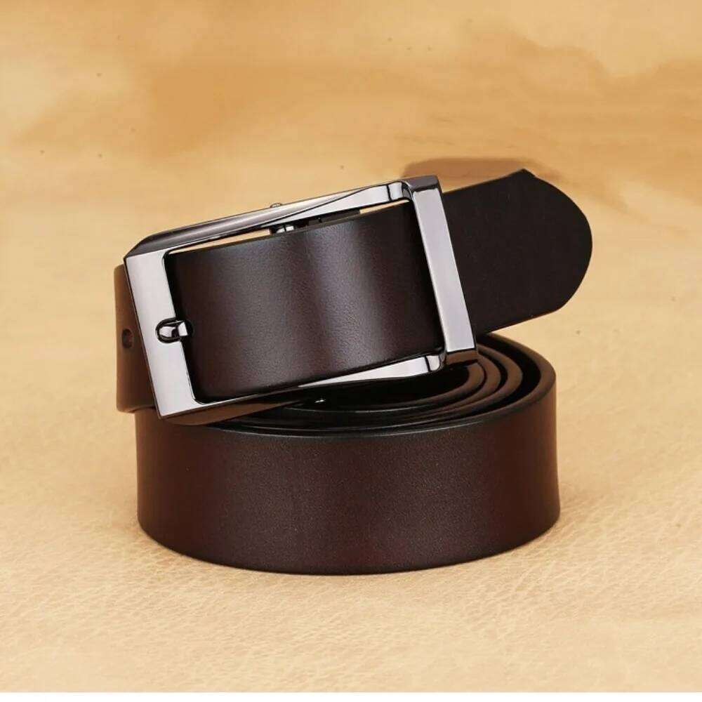 Genuine Leather Double sided belt Men Laser engraving Luxury Strap Male Belt New Fashion Retro pin buckle High Quality S260228