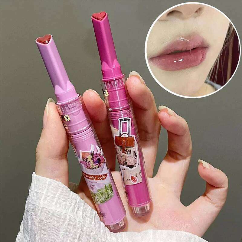 Herorange Heart Solid Lip Gloss - Hydrating Glossy, Jelly Glass Finish, Daily-Use Lipstick Pen H260302