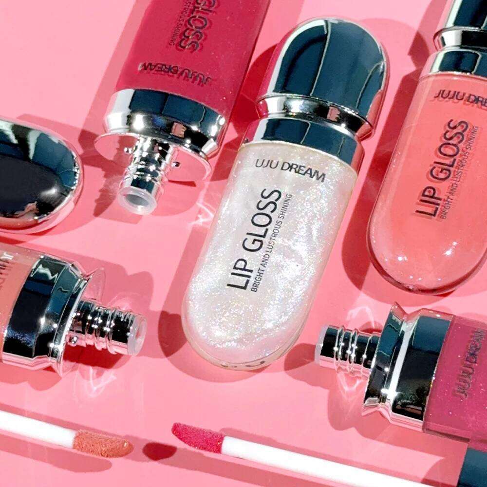 Pearlescent Mirror Glaze Shimmer Moisturizing Repair Color Liquid Lip Gloss Plump Glossy Non Stick Cup 5 Colors H260302