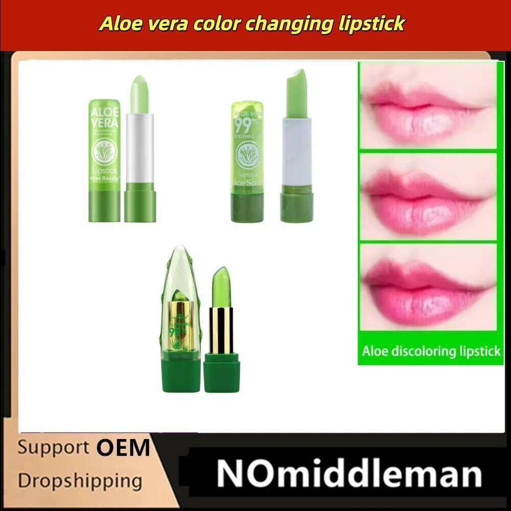 1/3/5PCS Moisture Lip Balm Aloe Vera Natural Lipbalm Temperature Changed Color Lipstick Long Lasting Nourish Lips Care Makeup H260302
