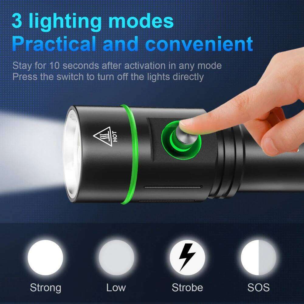 20000LM 5000mah Upgrade Scuba Diving Flashlight Powerful 80M Underwater Lantern Rechargeable Dive Torch IPX8 Waterproof LED Lamp Z260301