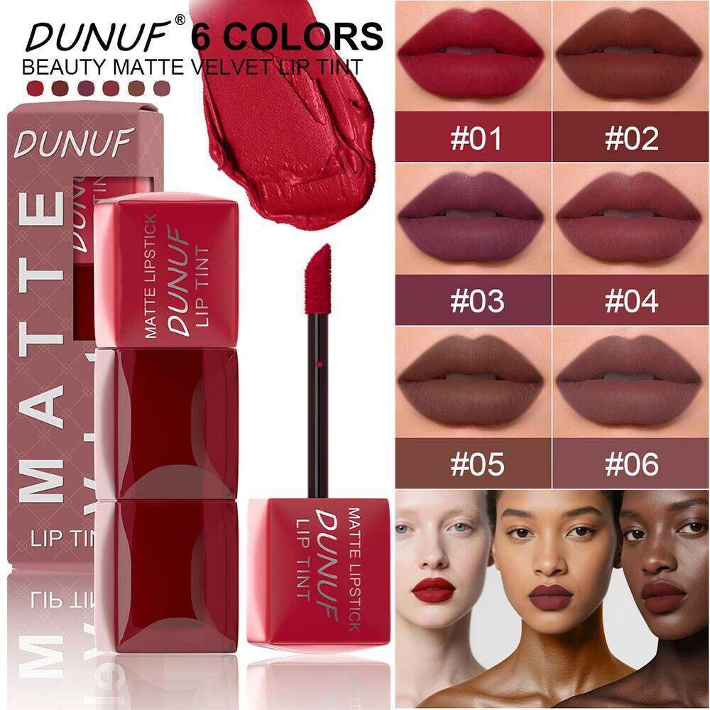 Liquid Velvet Matte Lipstick Long-lasting Waterproof Gloss Lip Glaze Non-Stick Cup Nude Red High Pigment Y2K Christmas Gift H260302