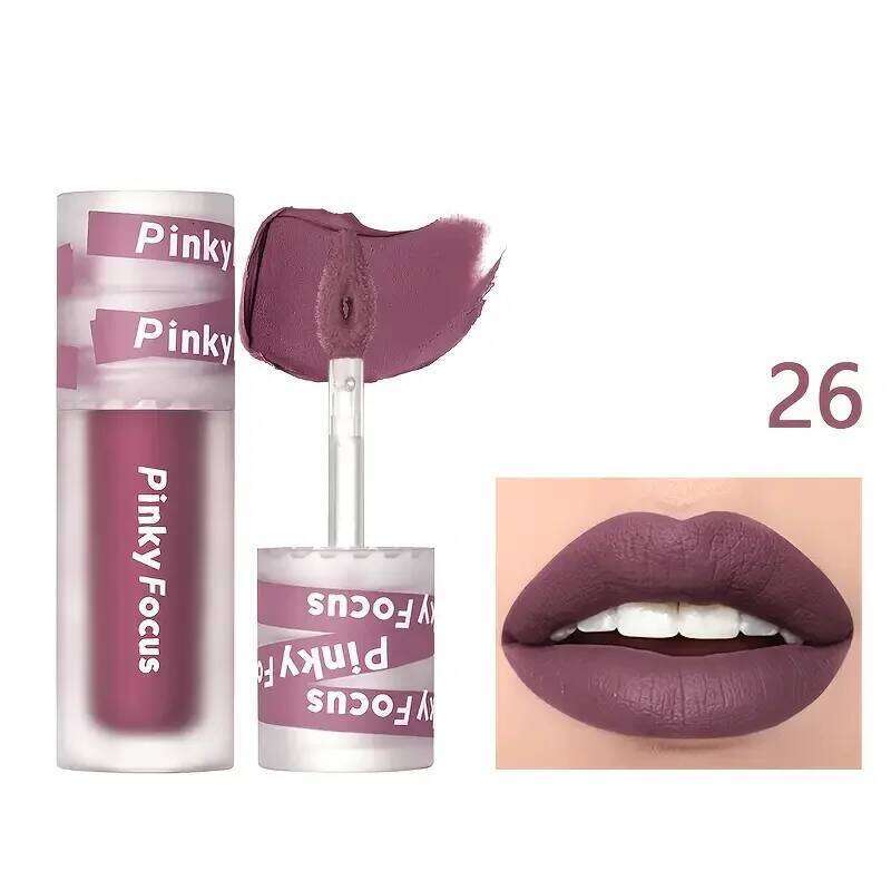 Matte Cream Lip Mud, Smooth Texture, Waterproof, Long-Lasting, Brown, Nude, Red, Pink Shades Available, Lipstick, Suitable for All Skin Tones, Party M