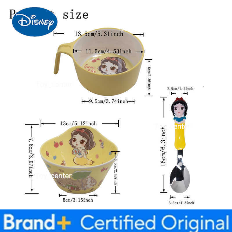 Disney 1pc Cartoon Snow White melamine tableware Plate Bowl Cup Fork and spoon Family Dinner Birthday party durable tableware H260302