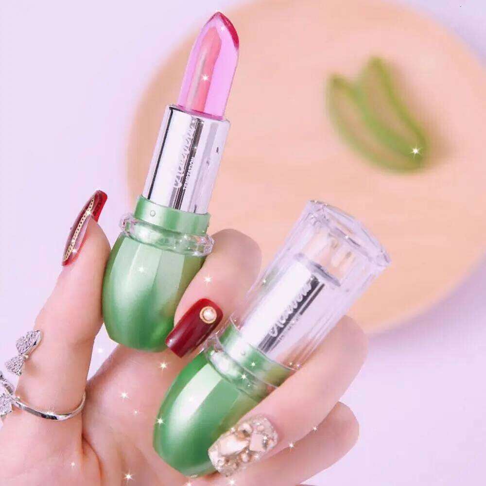 Moisturizing Aloe Vera Jelly Changing Lipstick Lasting Nutritious Balm Gentle Magic Temperature Color Change Lip Gloss H260302